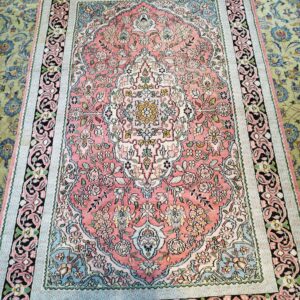 Kashmiri silk on cotton rug